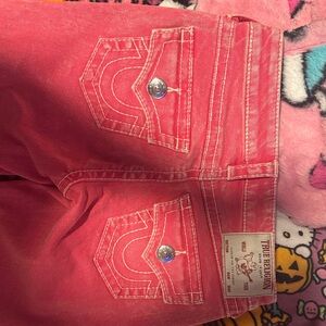True Religion Coral Jeans with Signature Stitching